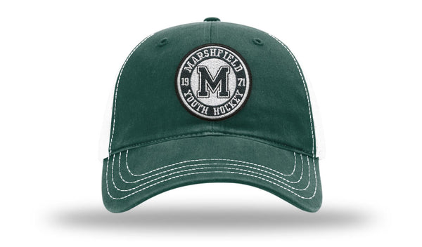 Marshfield Youth Hockey Unstructured Trucker Hat - Green