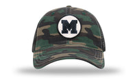 Marshfield M Patch Unstructured Trucker Hat - Camo